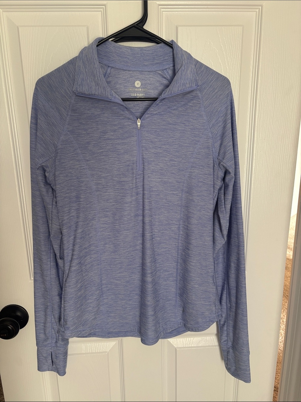 Old Navy Purple Quarter Zip Semi Fitted Active Long Sleeve Shirt
